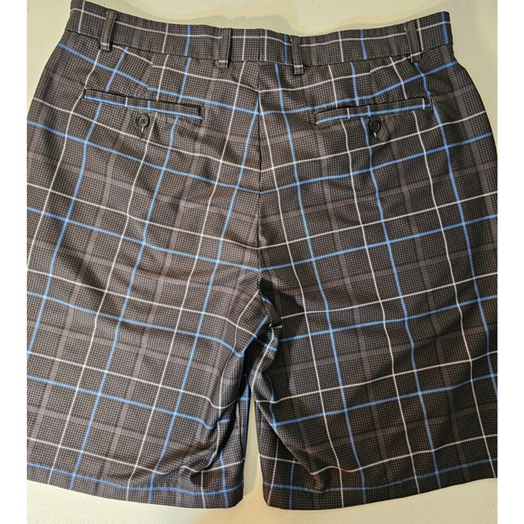 Cypress Club Men's Flat Front Blue Plaid Vacation Golf Walking Shorts Size 38 - Picture 4 of 6